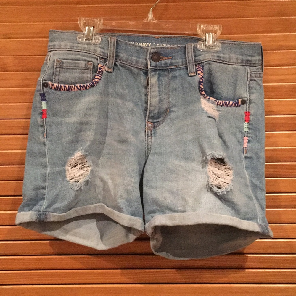 Hand embroidered shorts